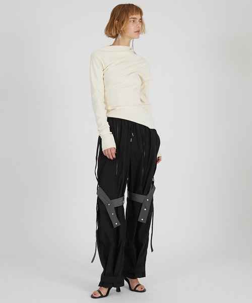 PRANK PROJECT（プランクプロジェクト）の「ストラップトラックパンツ / Strap Track Pants（その他パンツ・レディース・ブラウン/オフホワイト/ブラック・36/38）」の4枚目の写真