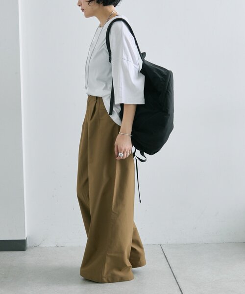 ear PAPILLONNER(イアパピヨネ)の「ファブリックリュック(バックパック/リュック・レディース・アイボリー/ブラック/ダークグリーン・FREE)」の19枚目の写真