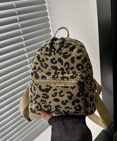 ヒョウ柄 レオパード コーデュロイ ミニリュック cula1238（バック