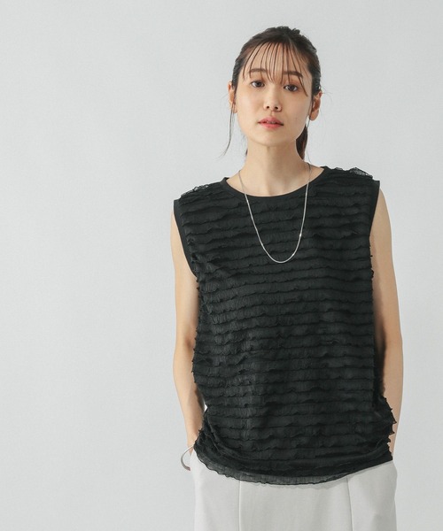 GLOBAL WORK(グローバルワーク)の「ティアードフリルノースリーブ/577912(Tシャツ/カットソー・レディース・グリーン系その他3/ブラック/オフホワイト・LARGE/MEDIUM)」の10枚目の写真