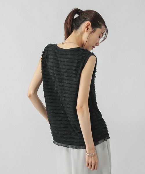 GLOBAL WORK(グローバルワーク)の「ティアードフリルノースリーブ/577912(Tシャツ/カットソー・レディース・グリーン系その他3/ブラック/オフホワイト・LARGE/MEDIUM)」の12枚目の写真