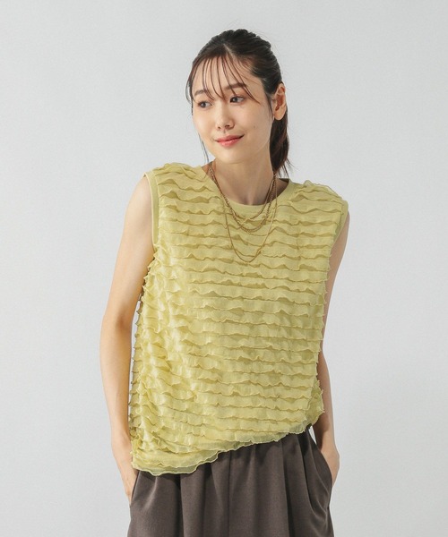 GLOBAL WORK(グローバルワーク)の「ティアードフリルノースリーブ/577912(Tシャツ/カットソー・レディース・グリーン系その他3/ブラック/オフホワイト・LARGE/MEDIUM)」の15枚目の写真