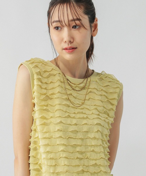 GLOBAL WORK(グローバルワーク)の「ティアードフリルノースリーブ/577912(Tシャツ/カットソー・レディース・グリーン系その他3/ブラック/オフホワイト・LARGE/MEDIUM)」の16枚目の写真