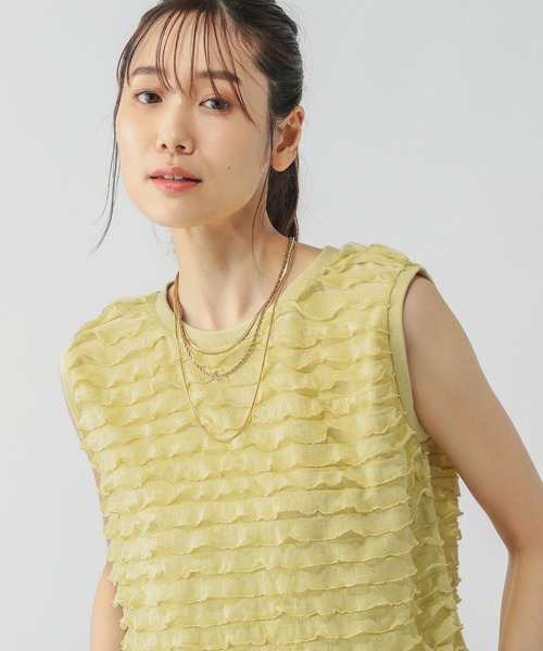 GLOBAL WORK(グローバルワーク)の「ティアードフリルノースリーブ/577912(Tシャツ/カットソー・レディース・グリーン系その他3/ブラック/オフホワイト・LARGE/MEDIUM)」の17枚目の写真