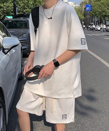 メンズのセットアップ（ホワイト/白色系・速乾）ファッション