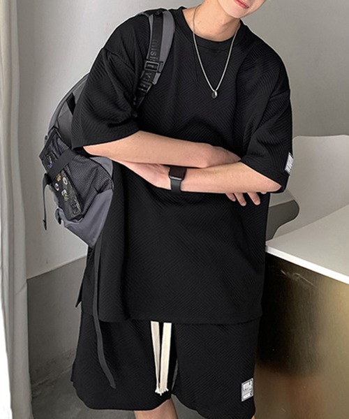 セール】【SETUP7】ワッフル生地サマーセットアップ ワッフルTシャツ