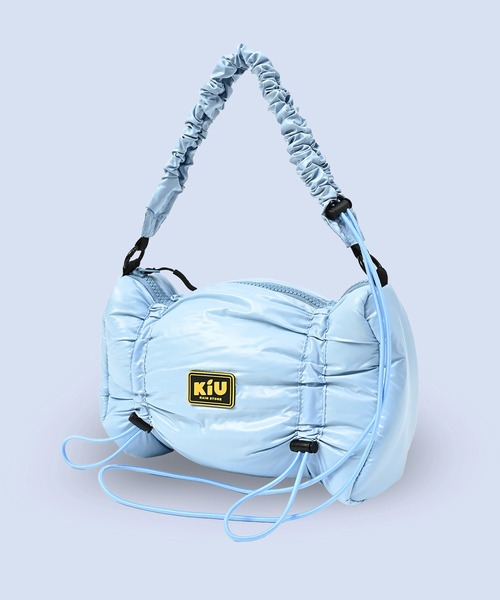 KiU（キウ）の「パフィーギャザーハンドルバッグ（ショルダーバッグ・レディース・ブラック/ライトブルー/シルバー・FREE）」の3枚目の写真