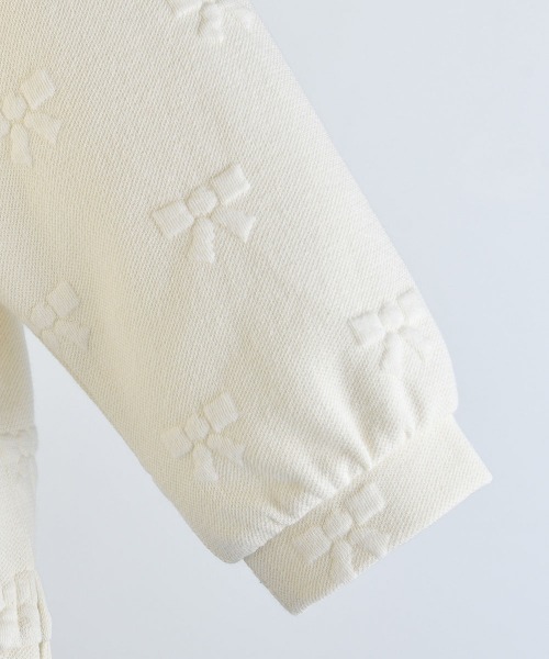 moimoln（モイモルン）の「ジャネットリボンジャカード長袖トップス（スウェット・キッズ・クリーム・110cm/100cm/90cm）」の5枚目の写真