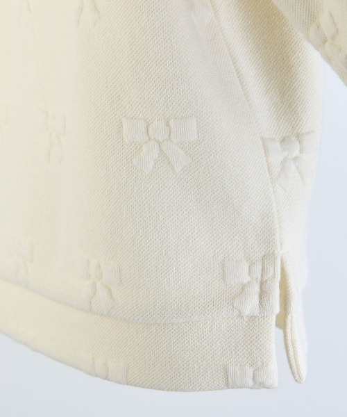 moimoln（モイモルン）の「ジャネットリボンジャカード長袖トップス（スウェット・キッズ・クリーム・110cm/100cm/90cm）」の6枚目の写真