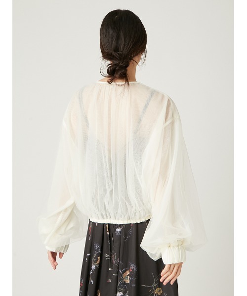 FRAY I.D(フレイアイディー)の「シアーボリュームブルゾン(ブルゾン・レディース・オフホワイト/ブラック・0/1)」の4枚目の写真