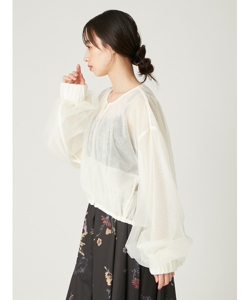 FRAY I.D(フレイアイディー)の「シアーボリュームブルゾン(ブルゾン・レディース・オフホワイト/ブラック・0/1)」の5枚目の写真