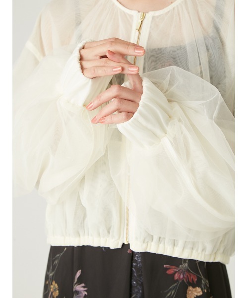 FRAY I.D(フレイアイディー)の「シアーボリュームブルゾン(ブルゾン・レディース・オフホワイト/ブラック・0/1)」の7枚目の写真