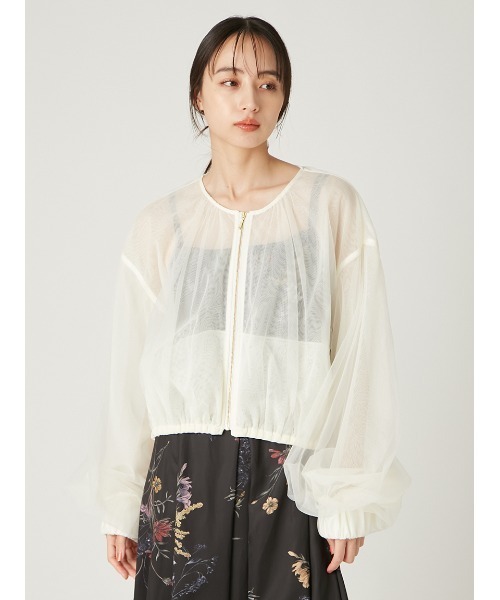 FRAY I.D(フレイアイディー)の「シアーボリュームブルゾン(ブルゾン・レディース・オフホワイト/ブラック・0/1)」の11枚目の写真