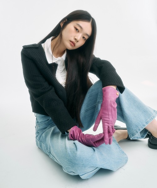 FEKETE(フェケテ)の「cropped tweed jacket / クロップドツイードジャケット(ノーカラージャケット・レディース・アイボリー/ブラック・LARGE/MEDIUM/SMALL)」の8枚目の写真