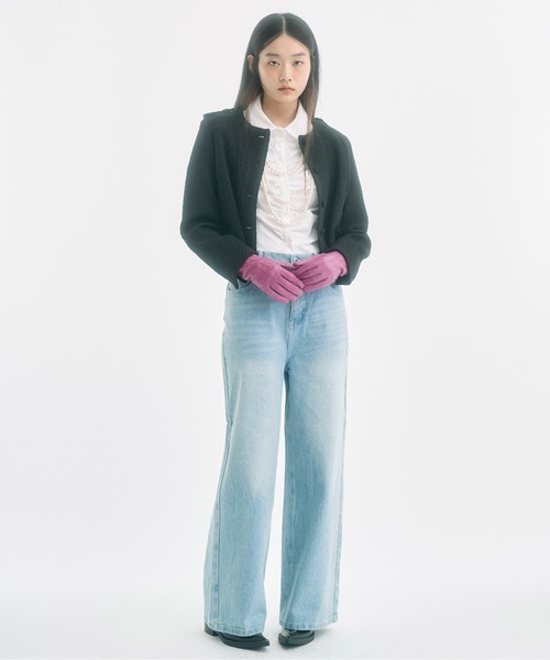FEKETE(フェケテ)の「cropped tweed jacket / クロップドツイードジャケット(ノーカラージャケット・レディース・アイボリー/ブラック・LARGE/MEDIUM/SMALL)」の18枚目の写真