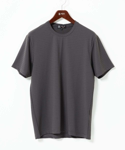 MK MICHEL KLEIN HOMME （エムケーミッシェルクランオム）の「【接触冷感】ティサ―ジュジャガードカットソー（Tシャツ/カットソー・メンズ・ライラック/ライトグレー/チャコールグレー・48/46/51）」の2枚目の写真