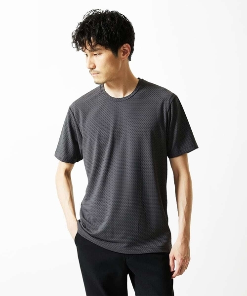 MK MICHEL KLEIN HOMME （エムケーミッシェルクランオム）の「【接触冷感】ティサ―ジュジャガードカットソー（Tシャツ/カットソー・メンズ・ライラック/ライトグレー/チャコールグレー・48/46/51）」の17枚目の写真
