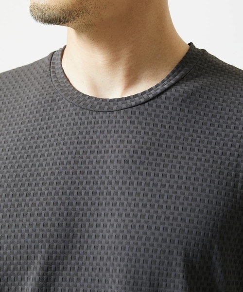 MK MICHEL KLEIN HOMME （エムケーミッシェルクランオム）の「【接触冷感】ティサ―ジュジャガードカットソー（Tシャツ/カットソー・メンズ・ライラック/ライトグレー/チャコールグレー・48/46/51）」の6枚目の写真