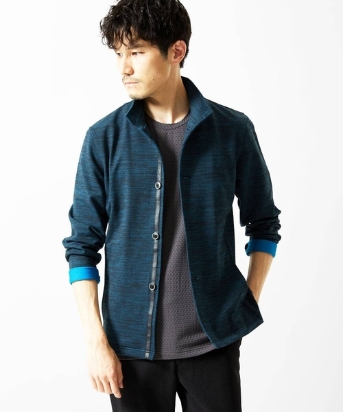 MK MICHEL KLEIN HOMME （エムケーミッシェルクランオム）の「【接触冷感】ティサ―ジュジャガードカットソー（Tシャツ/カットソー・メンズ・ライラック/ライトグレー/チャコールグレー・48/46/51）」の10枚目の写真