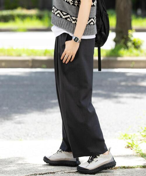 EKAL(エカル)の「『UR TECH』租毛ライク ツイストシームパンツ(その他パンツ・レディース・チャコールグレー/ブラウン・ONE)」の2枚目の写真