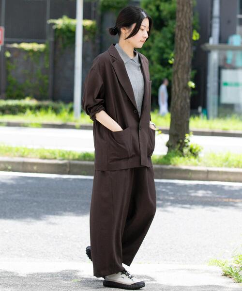 EKAL(エカル)の「『UR TECH』租毛ライク ツイストシームパンツ(その他パンツ・レディース・チャコールグレー/ブラウン・ONE)」の7枚目の写真