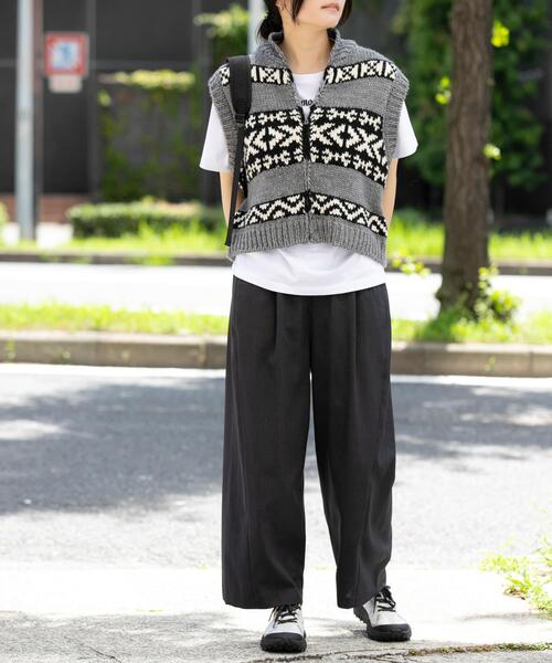 EKAL(エカル)の「『UR TECH』租毛ライク ツイストシームパンツ(その他パンツ・レディース・チャコールグレー/ブラウン・ONE)」の18枚目の写真