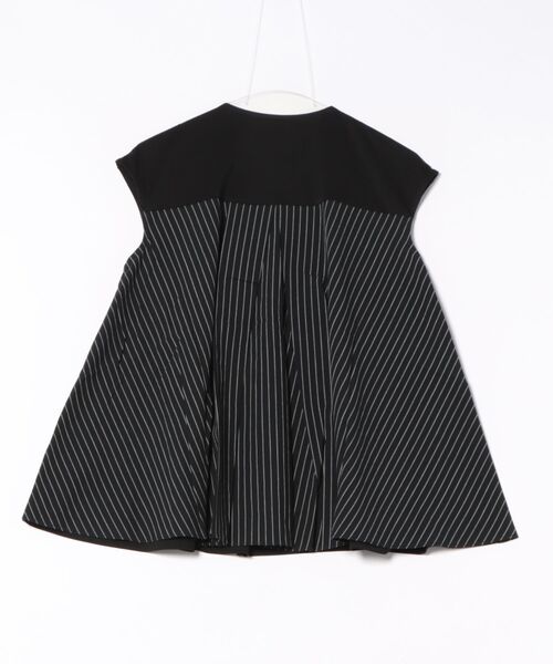 m.f.editorial(エムエフエディトリアル)の「【ストレッチ 布帛切替】m.f.エディトリアル レディース バックフレア 半袖プルオーバー(Tシャツ/カットソー・レディース・ブラウン/パープル/ホワイト/ブラック・FREE)」の5枚目の写真