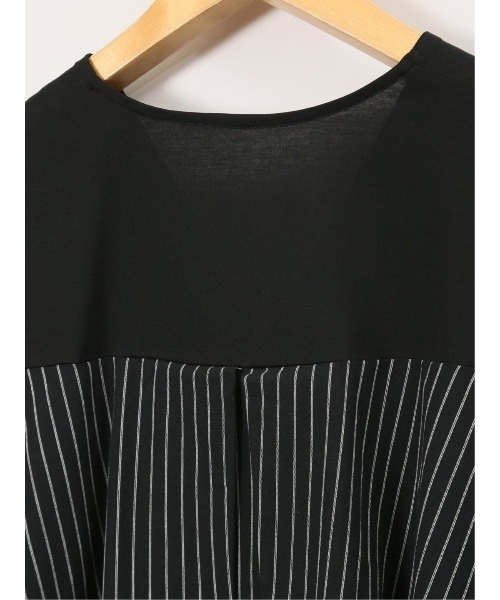 m.f.editorial(エムエフエディトリアル)の「【ストレッチ 布帛切替】m.f.エディトリアル レディース バックフレア 半袖プルオーバー(Tシャツ/カットソー・レディース・ブラウン/パープル/ホワイト/ブラック・FREE)」の9枚目の写真