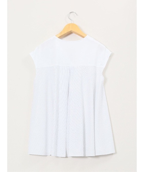 m.f.editorial(エムエフエディトリアル)の「【ストレッチ 布帛切替】m.f.エディトリアル レディース バックフレア 半袖プルオーバー(Tシャツ/カットソー・レディース・ブラウン/パープル/ホワイト/ブラック・FREE)」の14枚目の写真