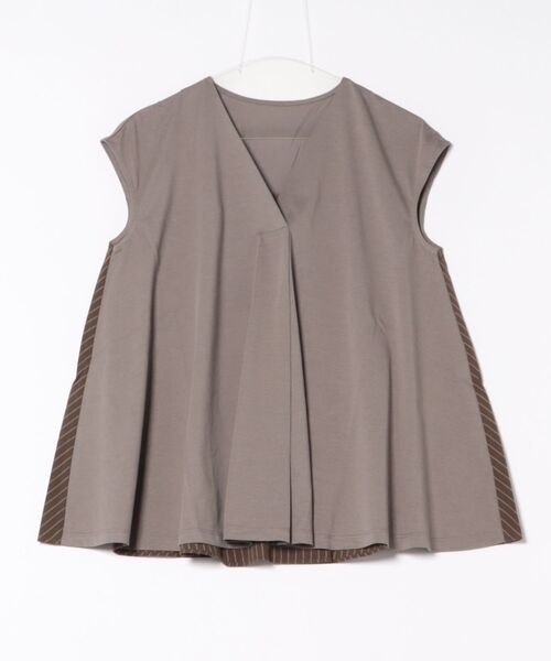 m.f.editorial(エムエフエディトリアル)の「【ストレッチ 布帛切替】m.f.エディトリアル レディース バックフレア 半袖プルオーバー(Tシャツ/カットソー・レディース・ブラウン/パープル/ホワイト/ブラック・FREE)」の19枚目の写真