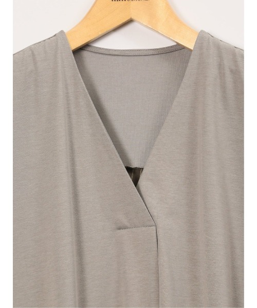 m.f.editorial(エムエフエディトリアル)の「【ストレッチ 布帛切替】m.f.エディトリアル レディース バックフレア 半袖プルオーバー(Tシャツ/カットソー・レディース・ブラウン/パープル/ホワイト/ブラック・FREE)」の21枚目の写真