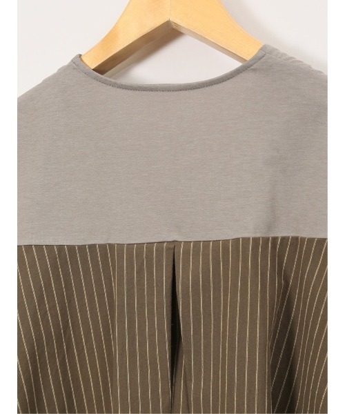 m.f.editorial(エムエフエディトリアル)の「【ストレッチ 布帛切替】m.f.エディトリアル レディース バックフレア 半袖プルオーバー(Tシャツ/カットソー・レディース・ブラウン/パープル/ホワイト/ブラック・FREE)」の22枚目の写真