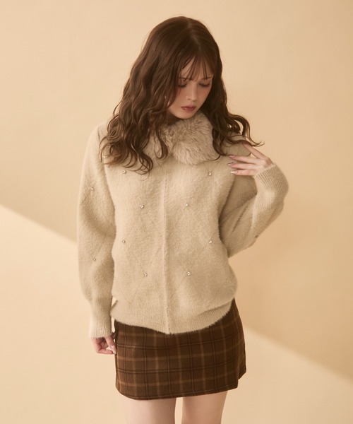 アルベロベロ・ぶたさん　コットンジャケット ブルゾン・ベージュ 美品 アルベロベロ コットンジャケット 総柄 ぶたさん ホワイト