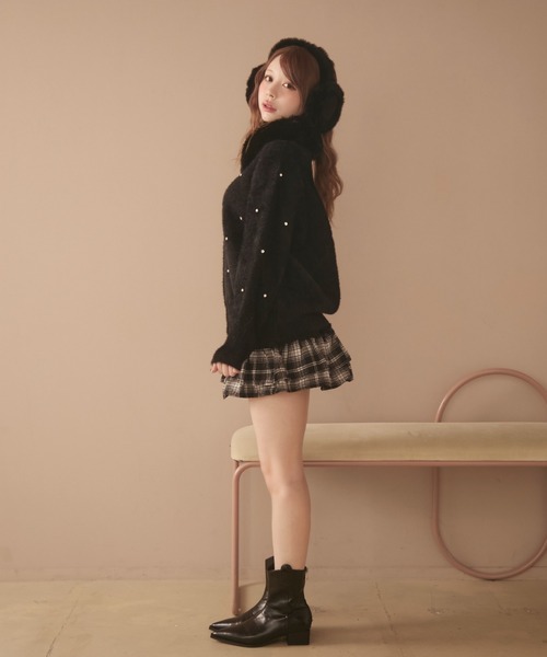 ビジュー付きファージャケット（ブルゾン）｜TITTY&CO.（ティティー