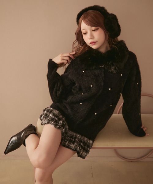 極美品■デイジーリン　ファージャケット　ブルゾン　ブラック　ジップアップ 極美品□デイジーリン ファージャケット ブルゾン ブラック