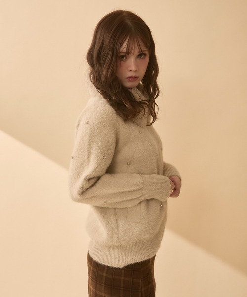 ビジュー付きファージャケット（ブルゾン）｜TITTY&CO.（ティティー