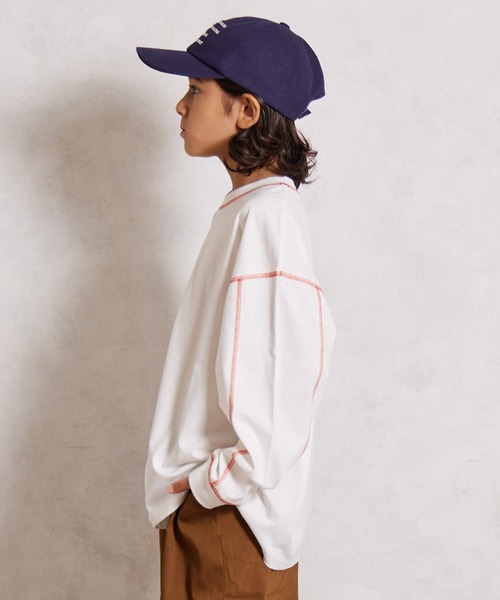 PAIRMANON STREET(ペアマノンストリート)の「【綿100%】配色ステッチ 長袖 Tシャツ【PAIRMANON STREET】(Tシャツ/カットソー・キッズ・ブラック/ミント/イエロー/アイボリー/ホワイト/ライトブルー・90/160/150/140/130/120/110/100)」の18枚目の写真