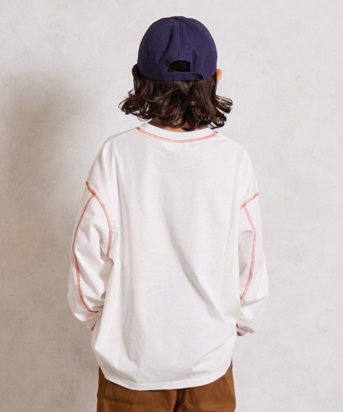 PAIRMANON STREET(ペアマノンストリート)の「【綿100%】配色ステッチ 長袖 Tシャツ【PAIRMANON STREET】(Tシャツ/カットソー・キッズ・ブラック/ミント/イエロー/アイボリー/ホワイト/ライトブルー・90/160/150/140/130/120/110/100)」の19枚目の写真