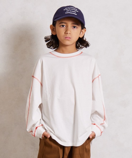 PAIRMANON STREET(ペアマノンストリート)の「【綿100%】配色ステッチ 長袖 Tシャツ【PAIRMANON STREET】(Tシャツ/カットソー・キッズ・ブラック/ミント/イエロー/アイボリー/ホワイト/ライトブルー・90/160/150/140/130/120/110/100)」の21枚目の写真