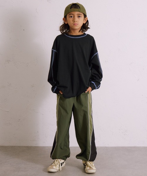 PAIRMANON STREET(ペアマノンストリート)の「【綿100%】配色ステッチ 長袖 Tシャツ【PAIRMANON STREET】(Tシャツ/カットソー・キッズ・ブラック/ミント/イエロー/アイボリー/ホワイト/ライトブルー・90/160/150/140/130/120/110/100)」の7枚目の写真