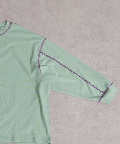 PAIRMANON STREET(ペアマノンストリート)の「【綿100%】配色ステッチ 長袖 Tシャツ【PAIRMANON STREET】(Tシャツ/カットソー・キッズ・ブラック/ミント/イエロー/アイボリー/ホワイト/ライトブルー・90/160/150/140/130/120/110/100)」の17枚目の写真