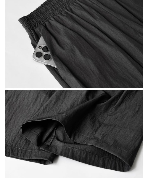 Re:EDIT（リエディ）の「[撥水加工][RAIN SHIELD][2点セット]フロントタックキャミ×パンツセットアップ（サロペット/オーバーオール・レディース・チャコールグレー/ブラック・MEDIUM/LARGE）」の21枚目の写真