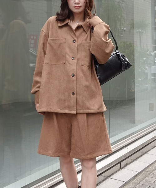 CORNERS（コーナーズ）の「フェイクスエードハーフパンツ【セットアップ可能】（その他パンツ・レディース・ブラック/チャコールグレー/ブラウン/キャメル・M）」の10枚目の写真