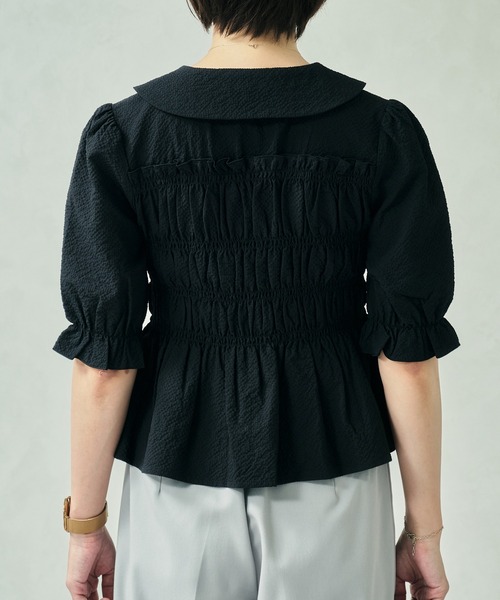 31 Sons de mode（トランテアン　ソン　ドゥ　モード）の「一部店舗限定 シャーリングペプラムブラウス（シャツ/ブラウス・レディース・ブラウン/ピンク/ブラック・ﾌﾘ-）」の8枚目の写真