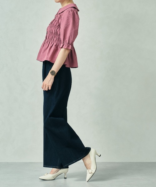 31 Sons de mode（トランテアン　ソン　ドゥ　モード）の「一部店舗限定 シャーリングペプラムブラウス（シャツ/ブラウス・レディース・ブラウン/ピンク/ブラック・ﾌﾘ-）」の15枚目の写真