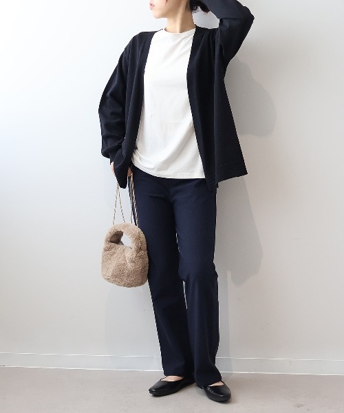 MB mint breeze(エムビーミントブリーズ)の「【WEB/一部店舗限定】【LL~6L 大きいサイズ】 【抗ピル/ウォッシャブル】ミドル丈トッパーカーディガン(カーディガン/ボレロ・レディース・エンジ/ライトグレー/ブラック・LL/3L/4L/5L/6L)」の6枚目の写真