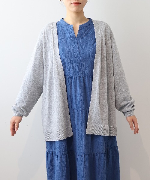 MB mint breeze(エムビーミントブリーズ)の「【WEB/一部店舗限定】【LL~6L 大きいサイズ】 【抗ピル/ウォッシャブル】ミドル丈トッパーカーディガン(カーディガン/ボレロ・レディース・エンジ/ライトグレー/ブラック・LL/3L/4L/5L/6L)」の14枚目の写真