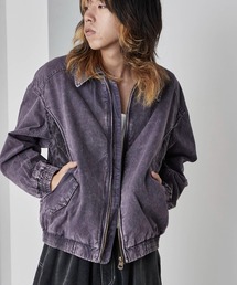 Theater code(VA^[R[h)Wash-processed leopard-print blouson jacket / EHbVH Ip[hu](u])