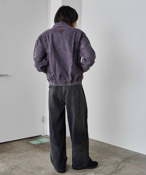 Theater code（シアターコード）の「Wash-processed leopard-print blouson jacket / ウォッシュ加工 レオパード柄ブルゾン 秋 秋服メンズ 2026年秋冬 冬服（ブルゾン・メンズ・グリーン/パープル/イエロー系その他・M/L）」の22枚目の写真