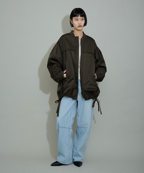 アダムエロペ　デザインパフスリーブ変形オーバーサイズMA-1ジャケット アダムエロペ デザインパフスリーブ変形オーバーサイズMA-1ジャケット